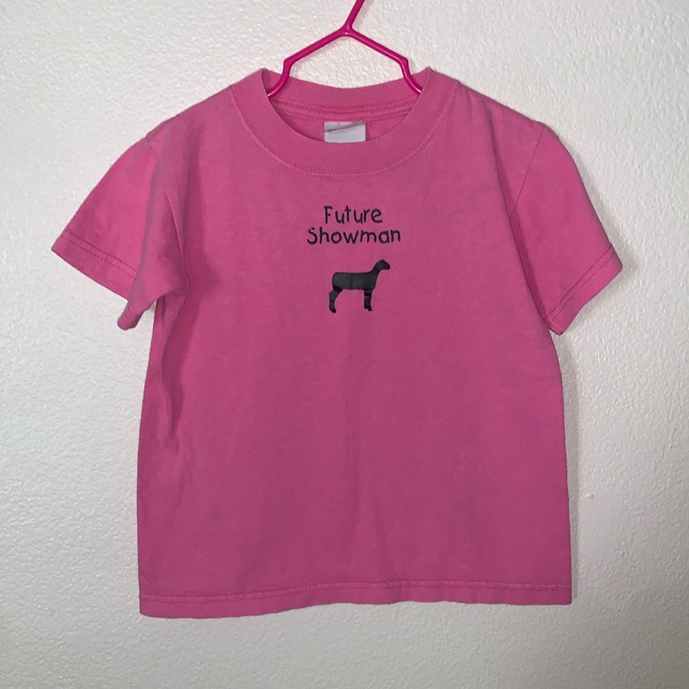 Anvil Youth XS Future Showman Dog Show Short Sleeve Shirt Pink